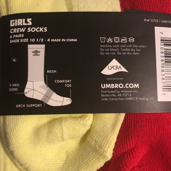 Umbro Crew Socks 6 Pack - Picture 4 of 4